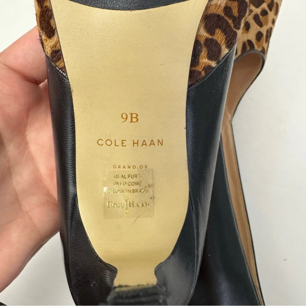 Woman’s Cole Haan Kyle Leopard Print Pointed Toe Stiletto Pumps Size 9
